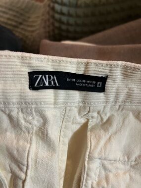 ZARA Cream Corduroy Pants